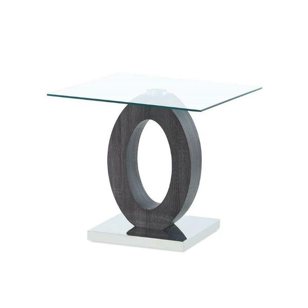 Global Furniture Usa Oval Style Base End Table - Grey T1628E
